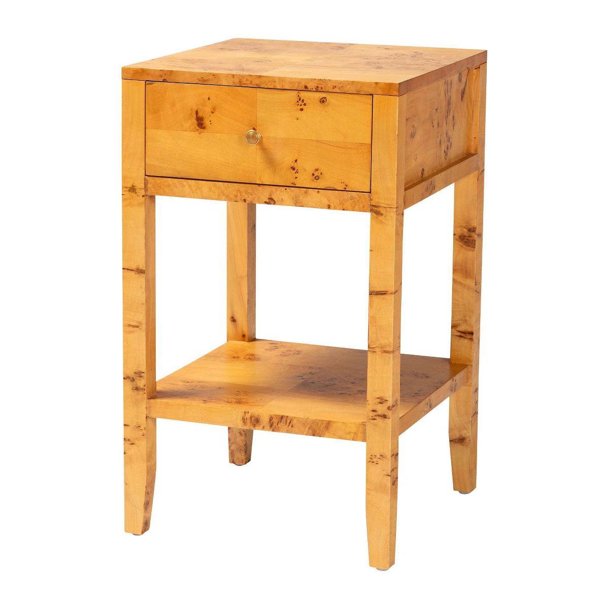 bali & pari Ghina Wood 1 Drawer Nightstand Light Mappa Burl - thumbnail 7