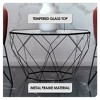LeisureMod Malibu 23" Octagon End Table with Glass Top - 3 of 4