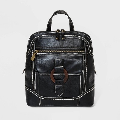 target black leather backpack