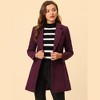 INSPIRE CHIC Women's Regular Fit Notched Lapel Long Sleeve Buttoned Classic Coat - 3 of 4