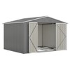 NicBex 10*8ft Modern Outdoor Storage Shed with Lockable Doors Weatherproof Galvanized Metal Garden Shed for Garden, Lawn, Patio, Gray - 4 of 4