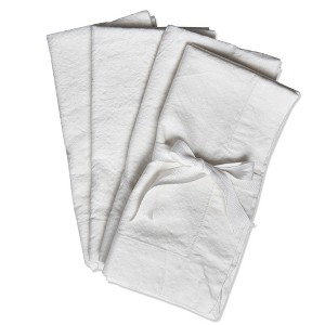 tagltd Threads White Cotton Napkin Set Of 4, 2.0" Hem - 1 of 4