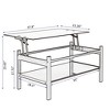 LIVAREEmlen Glass Lift Top Coffee Table, Modern Simple 2-Layer Tempered Glass Coffee Table for Living Room, Black - 3 of 4