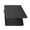 Black 6 Foot Fold-in-Half Plastic Table, Indoor Outdoor, Scratch Resistant, Stain & UV Damage, Built-in Carry Handle - 2 of 4