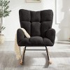 Rbied Metal Frame Rocking Chair Glider Chair Accent Chair for Living Room, Tufted Upholstered Teddy Fabric - 2 of 4