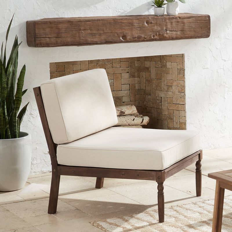 Teal Island Designs Napa Modular Natural Dark Oil Acacia Armless Chair, 2 of 10