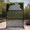 Orieon 72"H x 44"W Outdoor Metal Privacy Screen – Freestanding Weatherproof Decorative Garden Fence with Stand for Patio, Porch, Balcony. - 4 of 4
