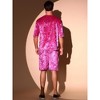 INSPIRE CHIC Men's Summer Short Sleeve Party Velour T-Shirt & Shorts Velvet Set - 3 of 4