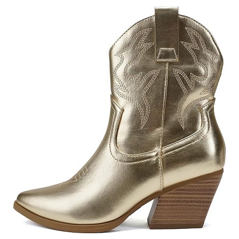 Cowgirl ankle boots low heel best sale