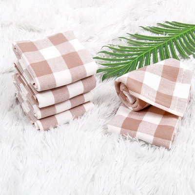 Piccocasa 6 Pcs 13 X 29 100% Cotton Plaid Absorbent Dish Kitchen Towel  Green And White - Piccocasa : Target