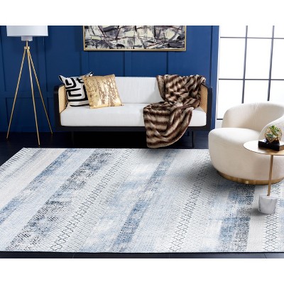 Amelia 6' x 9' Grey and Light Blue Hand-Knotted Reversible Rug