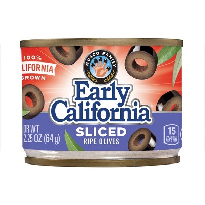 Early California Sliced Ripe Black Olives - 2.25oz : Target