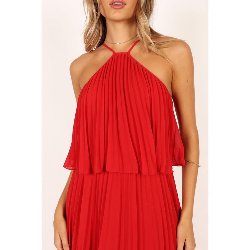 Petal and Pup Gia Pleated Halterneck Maxi Dress, 2 of 11