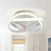 Parrot Uncle 12.5" White 3-Blade Flush Mount Caged Ceiling Fan, Modern - 2 of 4