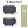 Ora Maison Round Fabric Storage Ottoman with Reversible Tray Lid – 3-in-1 Footrest, Hidden Storage, Small Coffee Table – 25”x25” - 4 of 4