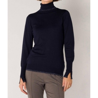 Women's Suzette Metallic Turtle Neck Tee - yest