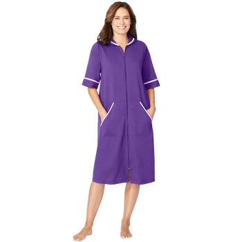 Dreams & Co. Women's Plus Size Short French Terry Robe