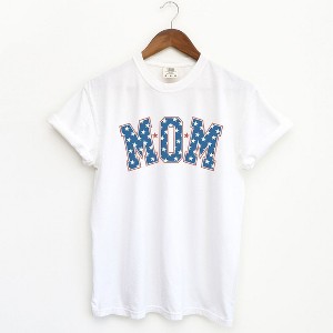 Simply Sage Market Women's Patriotic Mom Varisty Short Sleeve Garment Dyed Tee - 1 of 4