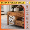 39" Lift Top Coffee Table with Hidden Compartment, Storage Drawers and Storage Shelf - 4 of 4