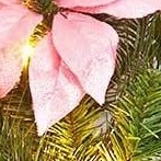 9ft pine needle pvc pe mixed christmas flower vine (1pc pink vine)