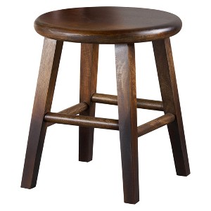 Mikal Side Stool - Wood - Dark Brown - Christopher Knight Home