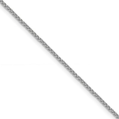 Black Bow Jewelry 1.5mm 14k White Gold Solid Wheat Chain Necklace