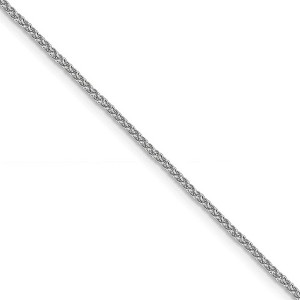 Black Bow Jewelry 1.5mm 14k White Gold Solid Wheat Chain Necklace - 1 of 4