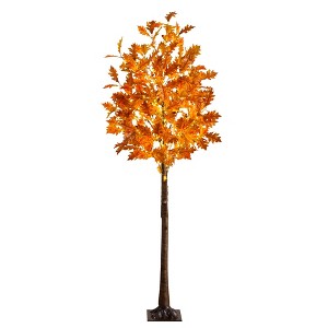 Nearly Natural 6-ft Pre-Lit Burnt Orange Autumn Maple Artificial Fall Tree with 300 Warm White LED Lights - 1 of 1