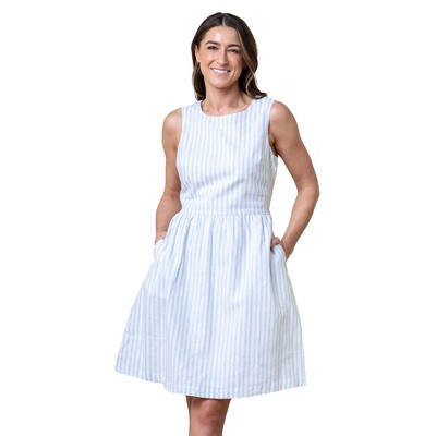 Hope & Henry Women's Linen Open Back Sundress