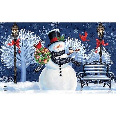 Briarwood Lane American Snowmen Winter Doormat Welcome Indoor/Outdoor 30 x 18