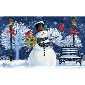 Briarwood Lane Doormat 30x18 Indoor Outdoor Snowman Holiday Cheer Christmas For Christmas Doormat - 1 of 4