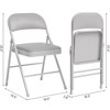 2 Pack Beige Folding Chairs With Padded Cushion and Back, Folding Chairs for Outside - 2 of 4