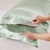 Lyngins Satin Luxury Bed Sheets Set, Wrinkle-Free Split King Bedding Set, 1 Flat Sheet, 2 Fitted Sheets (Fits 16" Mattresses), 4 Pillowcases - 3 of 4