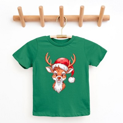 The Juniper Shop Cute Reindeer Head Youth Short Sleeve Tee