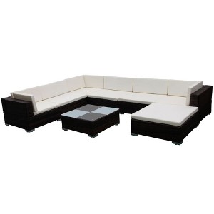 vidaXL Lounge Set Brown PE Rattan Large Waterproof materials - 1 of 4