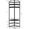 Corner Hall Tree with Shoe Rack, Entryway Coat and Hat Rack with 6 Movable Hooks, Floor Standing Organizer for Bedroom, Office, or Entryway, Black - 2 of 4