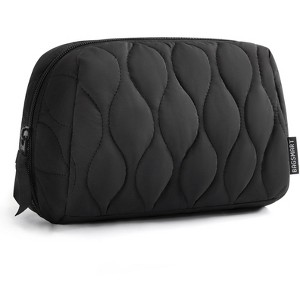 Makeup Bag, Travel Cosmetic Bag, Puffy Padded Make Up Bag for Women, Makeup Organizer Case - 1 of 4