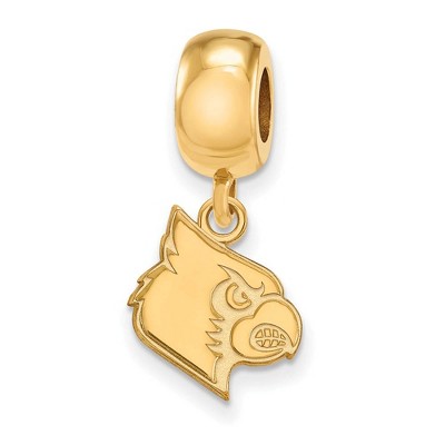 Black Bow Jewelry 14k Yellow Gold Plated Sterling Silver Louisville Cardinals NCAA Bead Charm