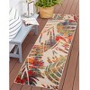 Tropical Leaves Coastal Indoor Outdoor Runner or Area Rug by Blue Nile Mills - 2 of 4