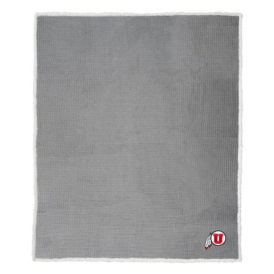 NCAA Utah Utes 50"x60" Waffle Sherpa Blanket