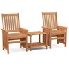 Tangkula 3PCS Furniture Set w/ 1.5" Umbrella Hole Hardwood Table & Chairs Set Patio - 4 of 4