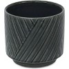 Cheung's Parlora Crossed Diagonal Pattern Straight Side Ceramic Pot - Medium - Dark Gray - 4 of 4
