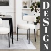 DYHOME White Boucle Dining Chairs Set of 2, Mid Century Modern Kitchen Chairs with Curved Backrest and Metal Legs - 3 of 4