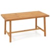 Costway 63" Acacia Wood Dining Table for 6 People with 1.97" Umbrella Hole for Kitchen - 2 of 4