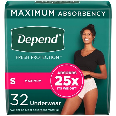 Depend Fresh Protection Adult Incontinence & Postpartum Underwear for Women - Maximum Absorbency - Blush