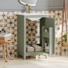 Akoasm 20 in. W Modern Compact Bathroom Vanity with Ceramic Basin, Storage Space & 1 Soft-Close Door-Green - 2 of 4