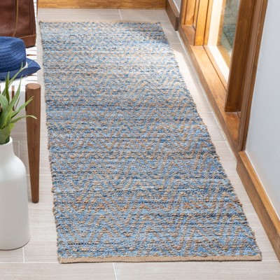 Cape Cod Blue Hand-Knotted Wool Runner Rug 2'3" x 18'