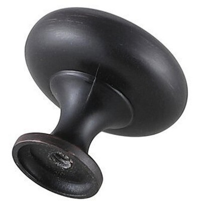 1.2" Oil-Rubbed Bronze Round Mushroom Knob Set with Mounting Hardware