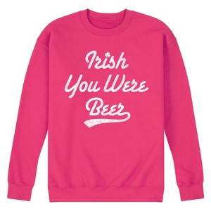 Men's - Instant Message - Irish You Were Beer Graphic Fleece Sweatshirt - 1 of 4