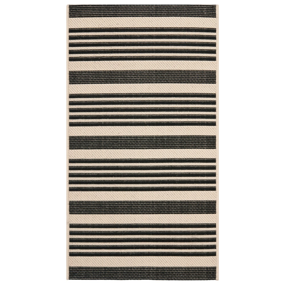  x 3'7in Santorini Outdoor Rug Black/Bone